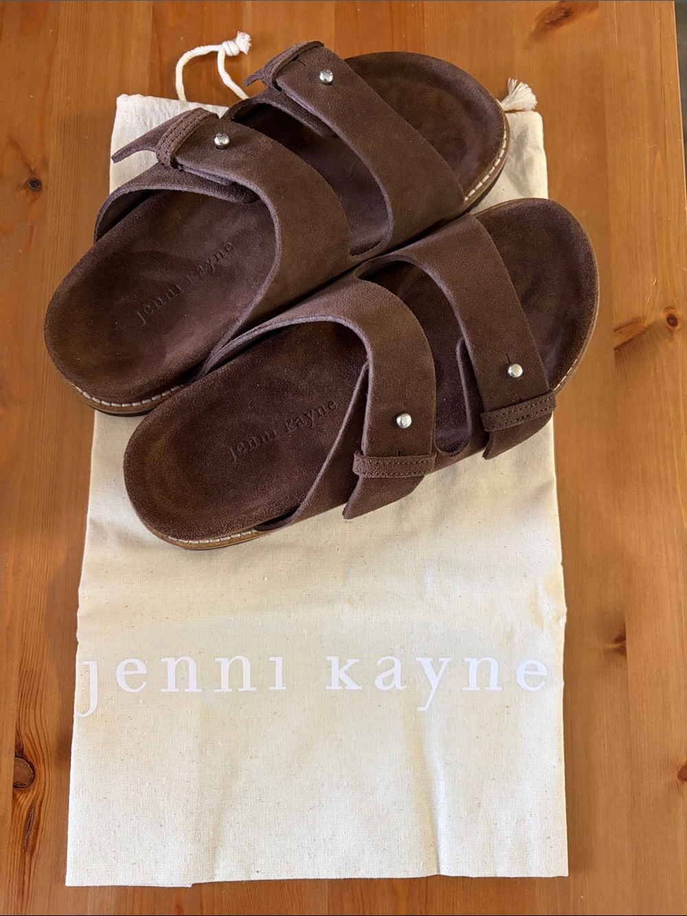 *New with Box* Jenni Kayne Hutton Sandal in Chocolate Brown Suede